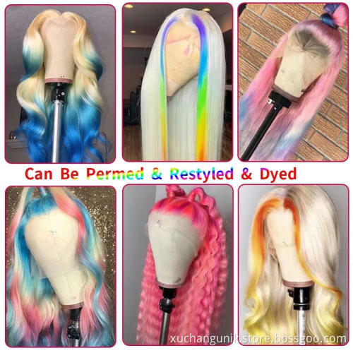 30 Inch Raw Virgin Deep Wave 613 Blonde Hd Lace Front Wig 13x4 Curly Transparent Lace Frontal Human Hair Wig 613 Full Lace Wig